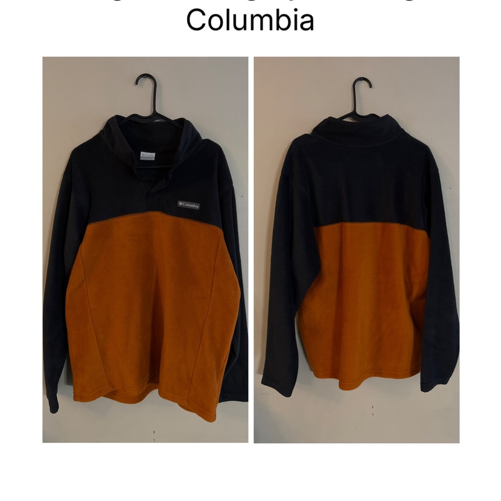 Columbia Two-Tone Black and Orange Fleece Jacket